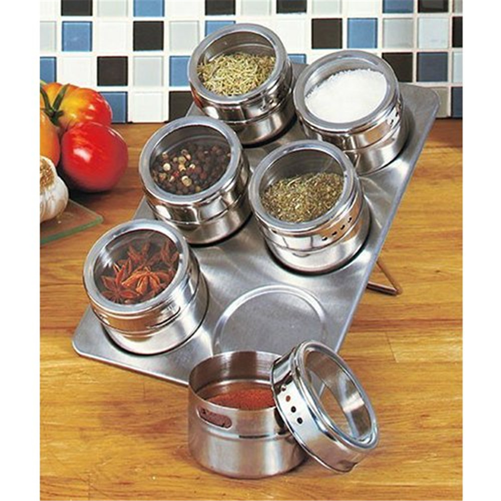 6-Pcs-Stainless-Steel-Magnetic-Salt-shaker-salt-Pepper-Set-spice-Cruet-Condiment-Box